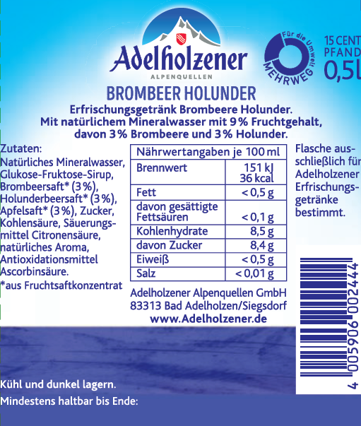 Adelh. Brombeer – Holunder  12 x 0,5  PET
