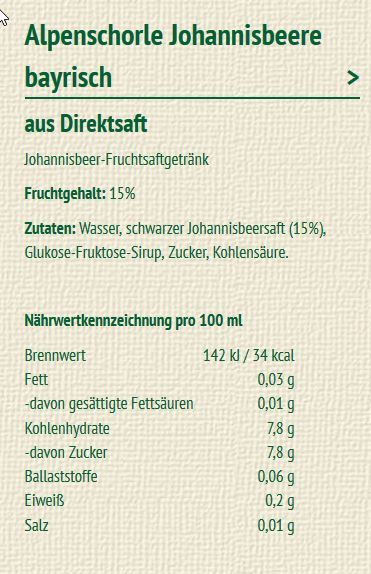 Wolfra Alpenschorle Johannisbeer 20 x 0,5 Liter