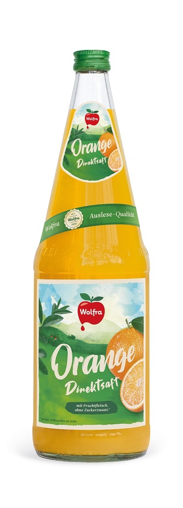 Wolfra Orange 100% Direktsaft   6 x 1,0 Liter