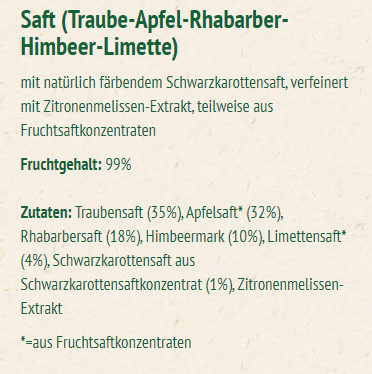 Wolfra Sommer Rhabarber-Himbeer 6 x 1,0