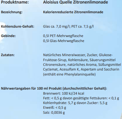 Bucher Aloisius Zitronen Limonade 20x0,5