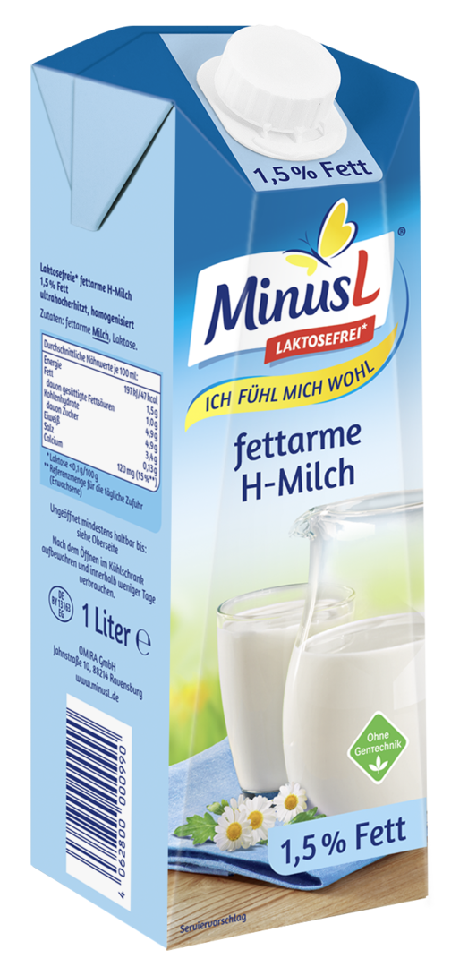 Minus L laktosefreie H-Milch 1,5% fettarm 10x1,0